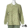 No.5803 小花柄裏起毛ポロシャツ
